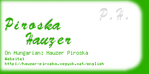piroska hauzer business card